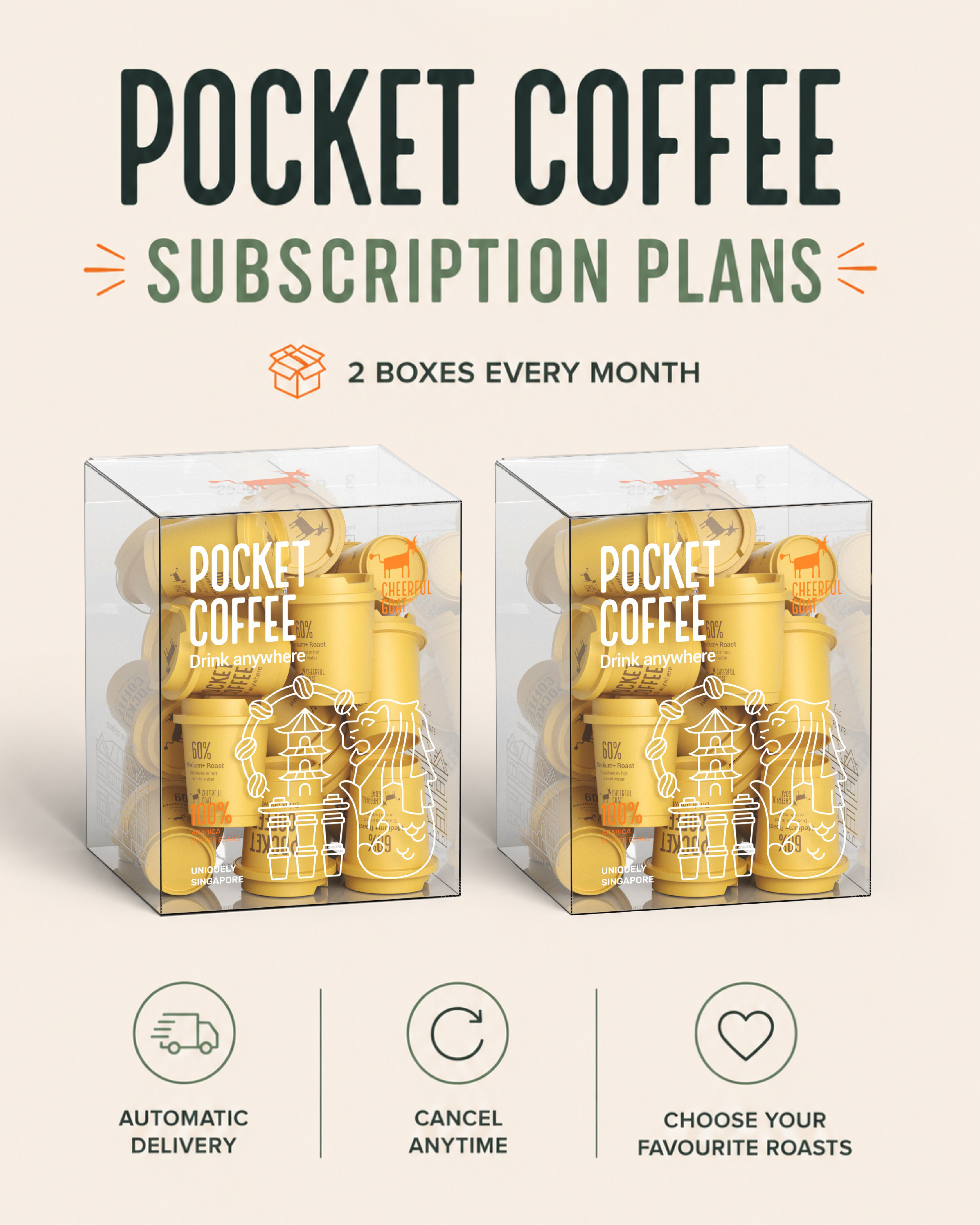 Cheerful Goat Pocket Coffee - Monthly Subscription