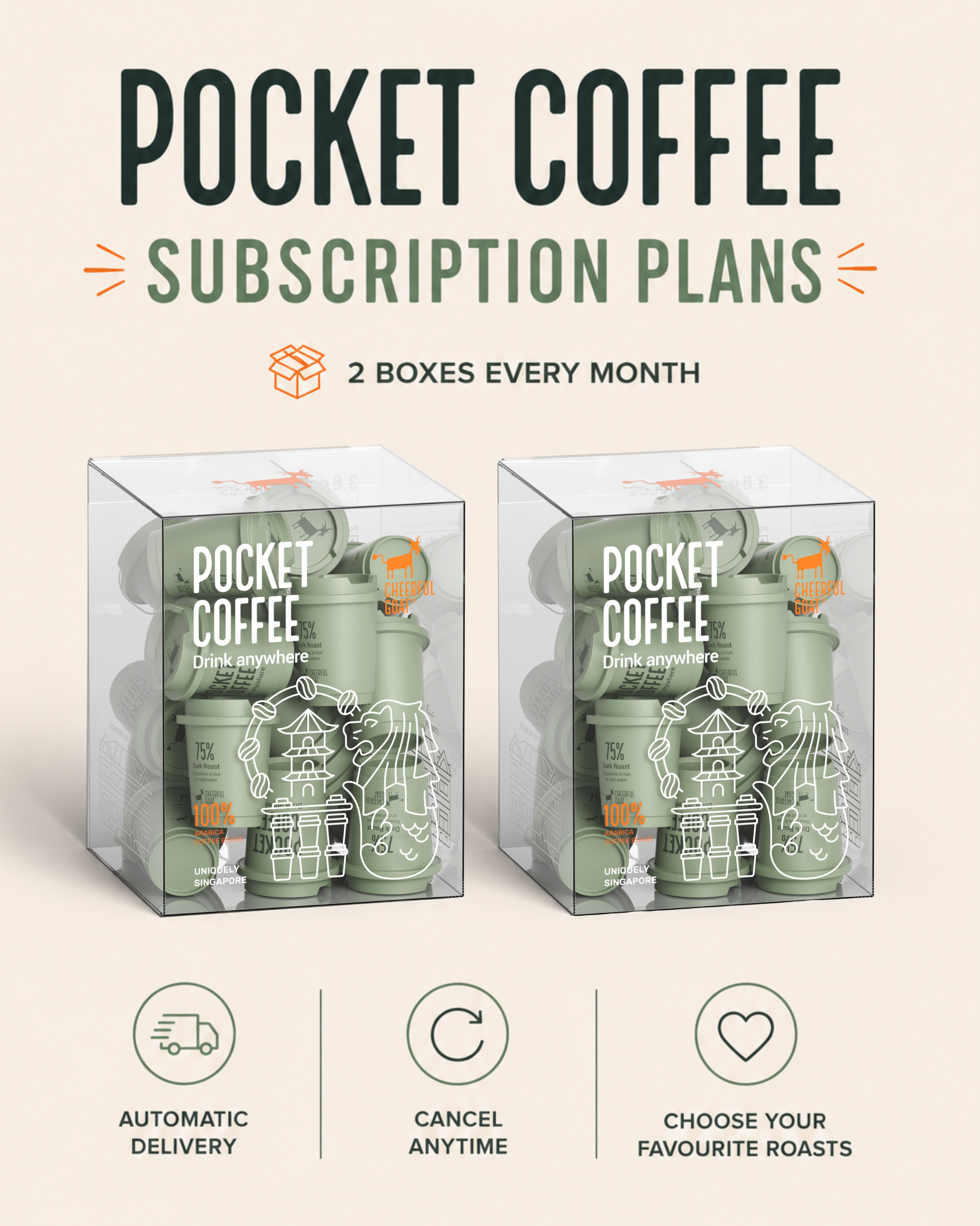 Cheerful Goat Pocket Coffee - Monthly Subscription