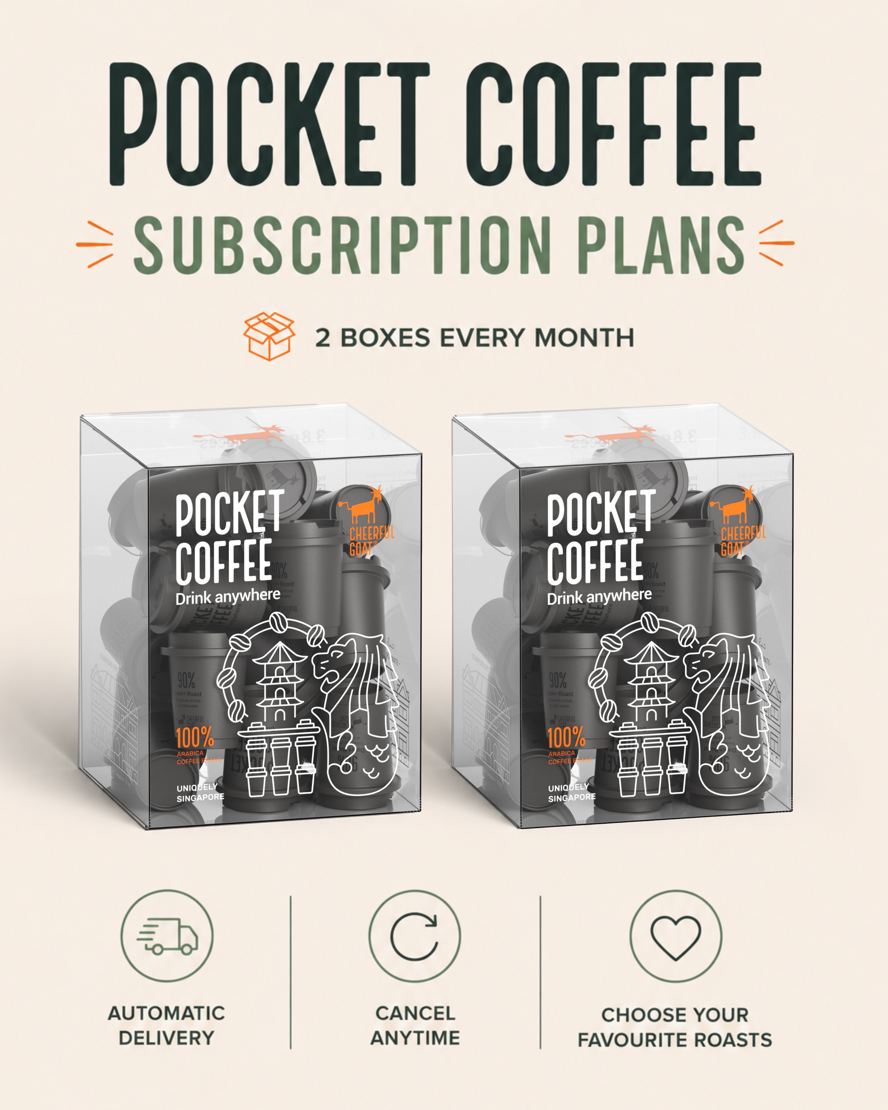 Cheerful Goat Pocket Coffee - Monthly Subscription