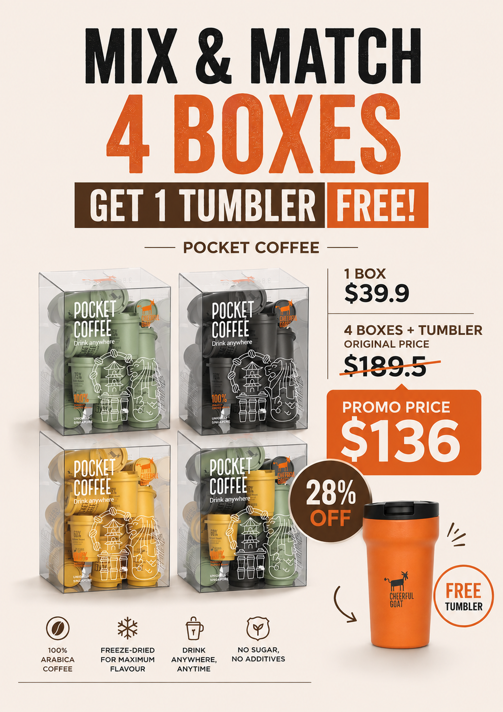 Pocket Coffee 4 Box + Tumbler Bundle