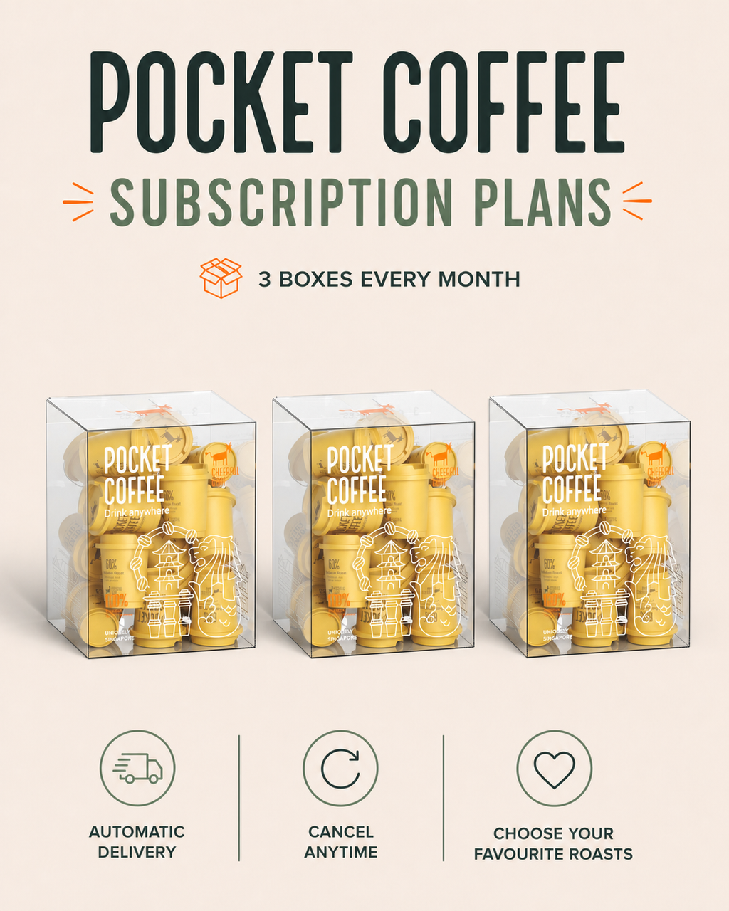 Cheerful Goat Pocket Coffee - Monthly Subscription (3 boxes per month)