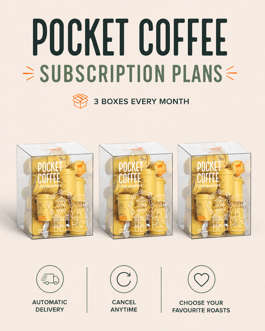 Cheerful Goat Pocket Coffee - Monthly Subscription (3 boxes per month)
